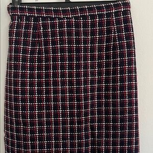 Chic Plaid Pencil Skirt - Black, Red, and White